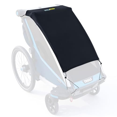 Wildkids Sonnenschutz f&uuml;r Fahrradanh&auml;nger (Einzel-Kinderanh&auml;nger), UPF50+ Sonnenschutz Zubeh&ouml;r, mit Kordelzug verstellbar, kompatibel mit Thule, Kesser, Hauck und weiteren Marken