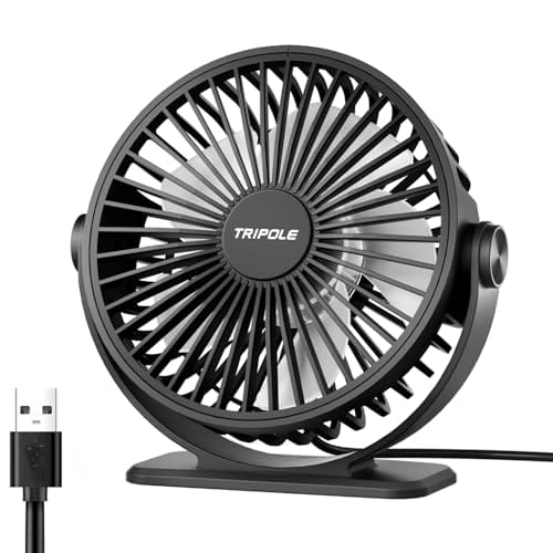 TriPole Ventilator Leiser, Mini Ventilator mit 3 Geschwindigkeiten